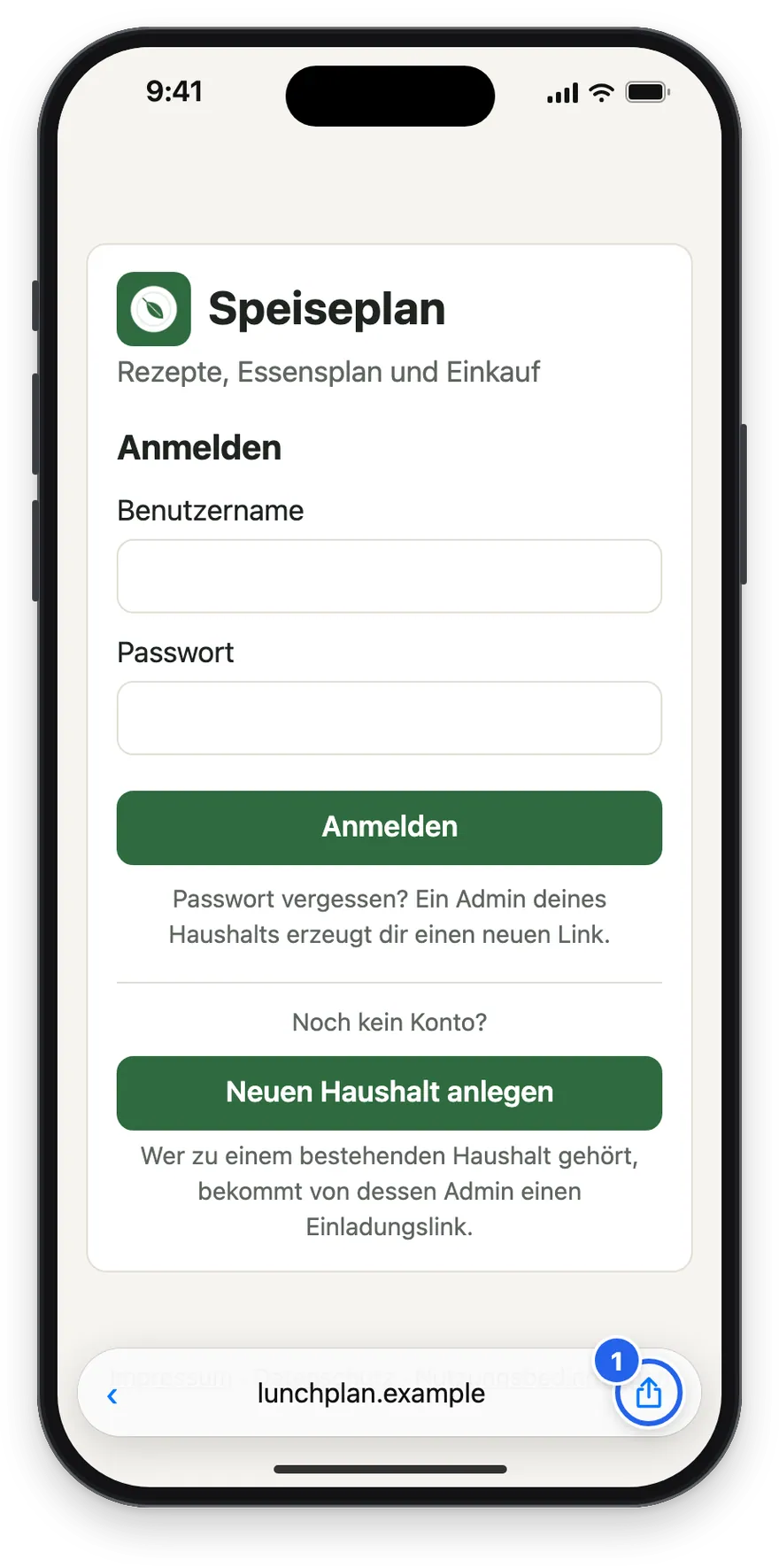 Safari mit dem Knopf Teilen